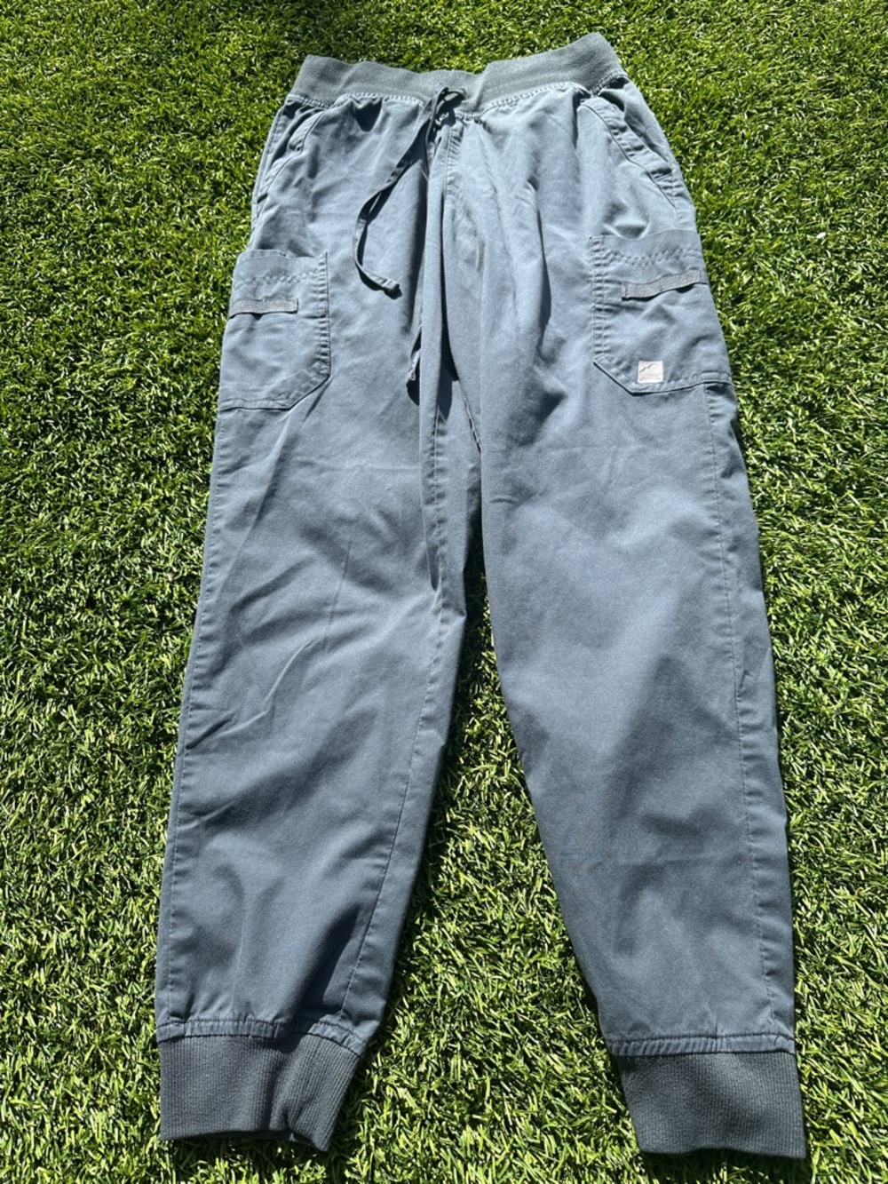 Butter Soft Stretch Scrub Jogger Pants Gray XS Cargo Pockets